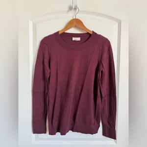 LOFT Outlet Burgundy Crewneck Sweatwr